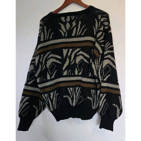 VTG Sweater Mens M 90s Knit Wool Blend Abstract Grandpa 3D Knit Biggie Cosby - Picture 6 of 8